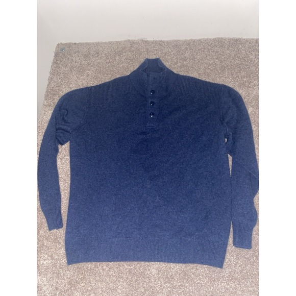 Orvis Charles F Orvis Signature Sweater XXL Wool Cashmere Blend Turtle Neck Blue - Picture 2 of 10
